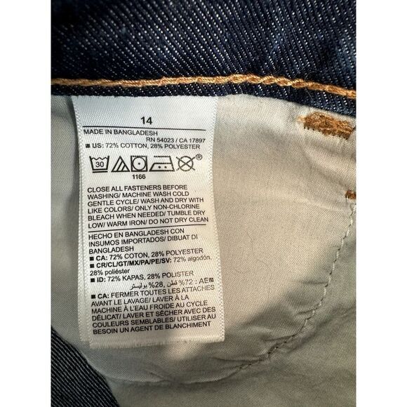 Old Navy High Rise Jean Shorts Adjustable Waist Cut-Offs - Girls Size 14 - Picture 9 of 9